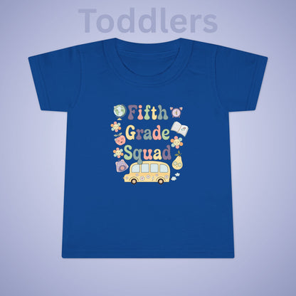 Fifth Grade Squad Retro Fun Kids Cotton T Shirt Back To School Toddler