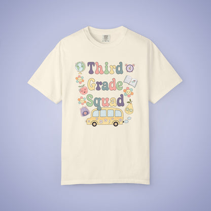 Third Grade Squad Retro Fun Teacher T Shirt Comfort Colors Unisex Back to School