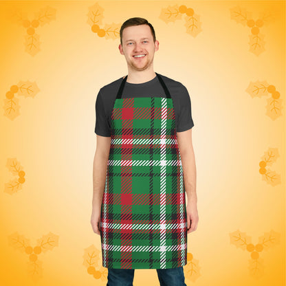 Peppermint Stripe Check Christmas Plaid Kitchen Apron