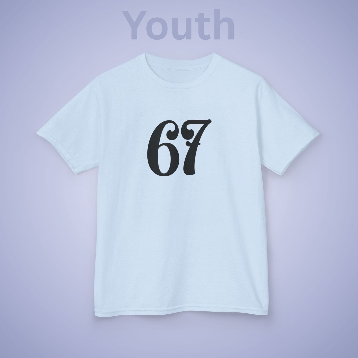 Calligraphy 67 Tee Fun Trending Kids Cotton T Shirt Six Seven Youth