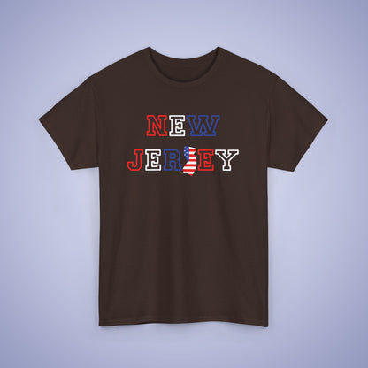 New Jersey Map Text Art Proud American Unisex T Shirt