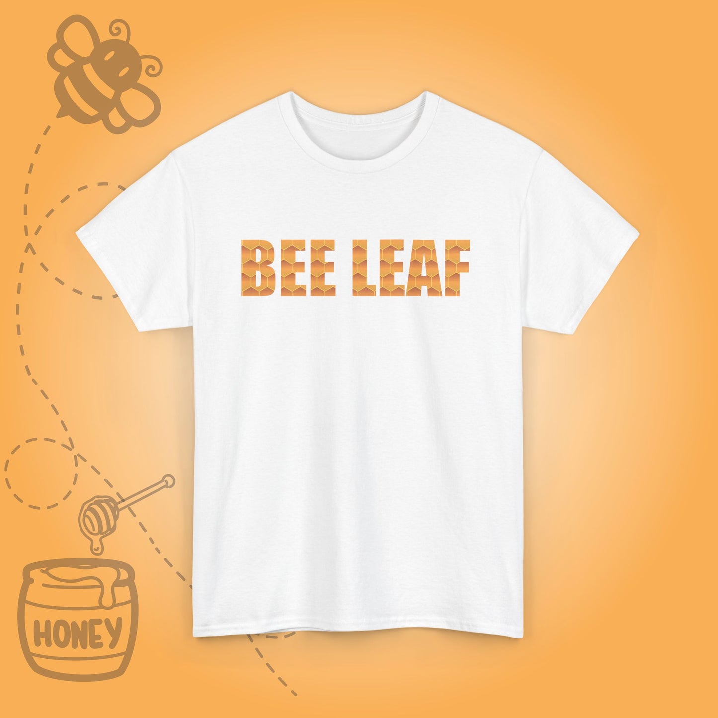 Bee Leaf Sweet As Honey Honeycomb Word Art Design Unisex T Shirt