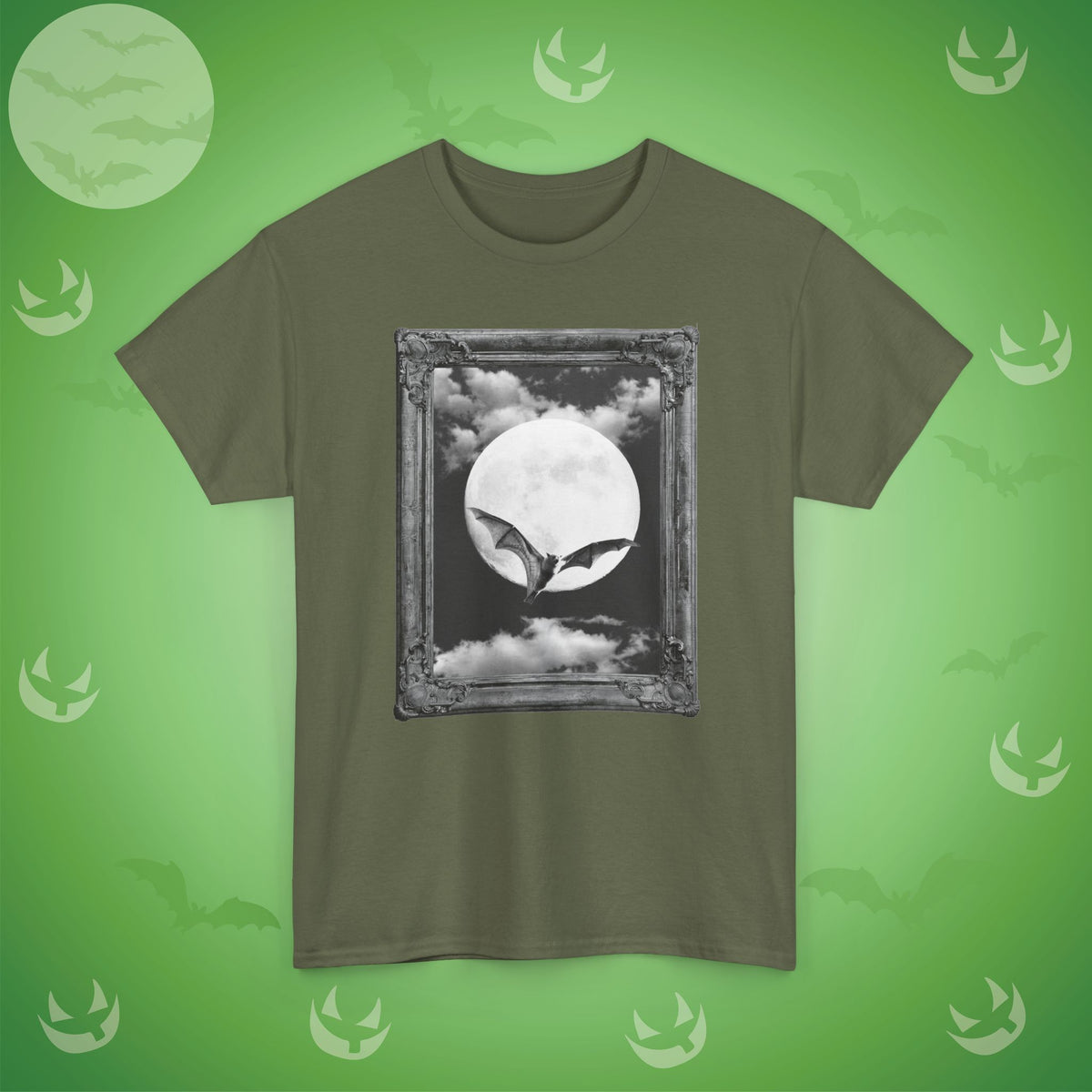 Bat Moon Spooky Halloween T-Shirt | Photographic Design