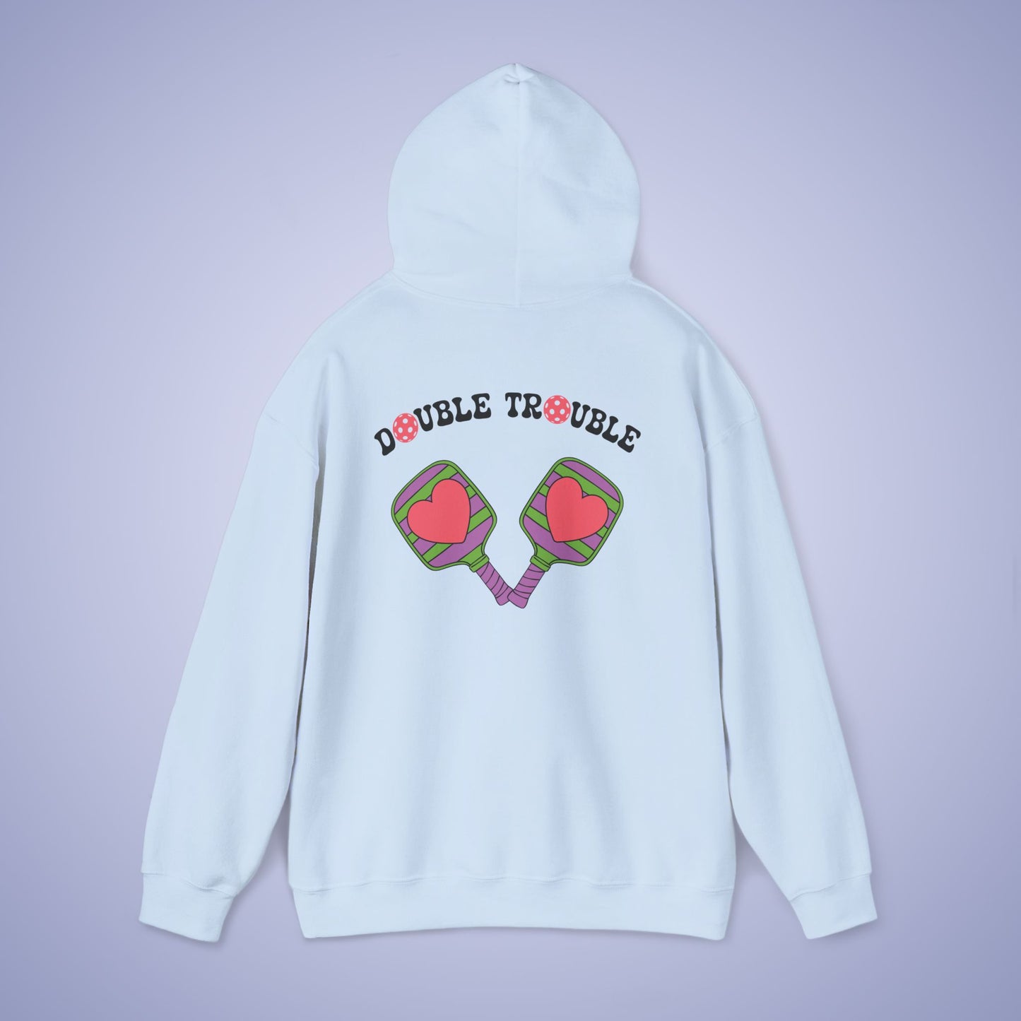 Double Trouble Pickleball Team Couple Gift Hoodie Graphic Design Sweatshirt