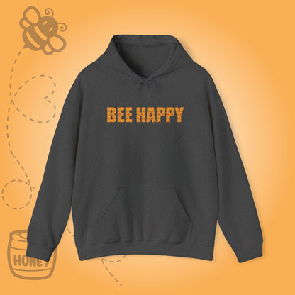 Bee Happy Sweet As Honey  Honeycomb Word Art Design Hoodie Sweatshirt