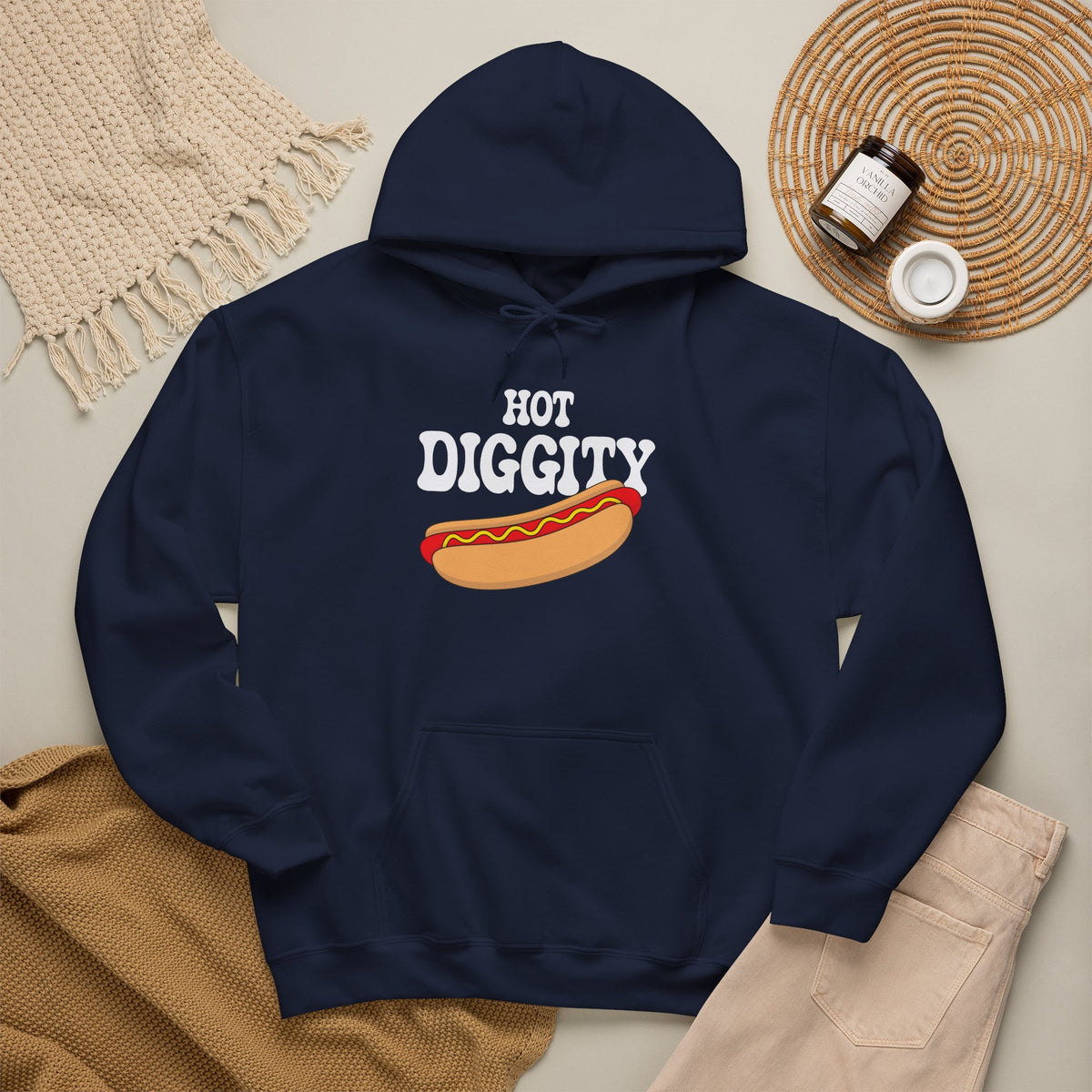 Hot Diggity Dog Hot Dog Hoodie | Hot Dog Lover Gift White