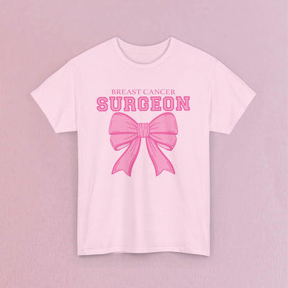 Coquette Bow Breast Cancer Surgeon Awareness & Support Doctor Nurse Unisex T Shirt