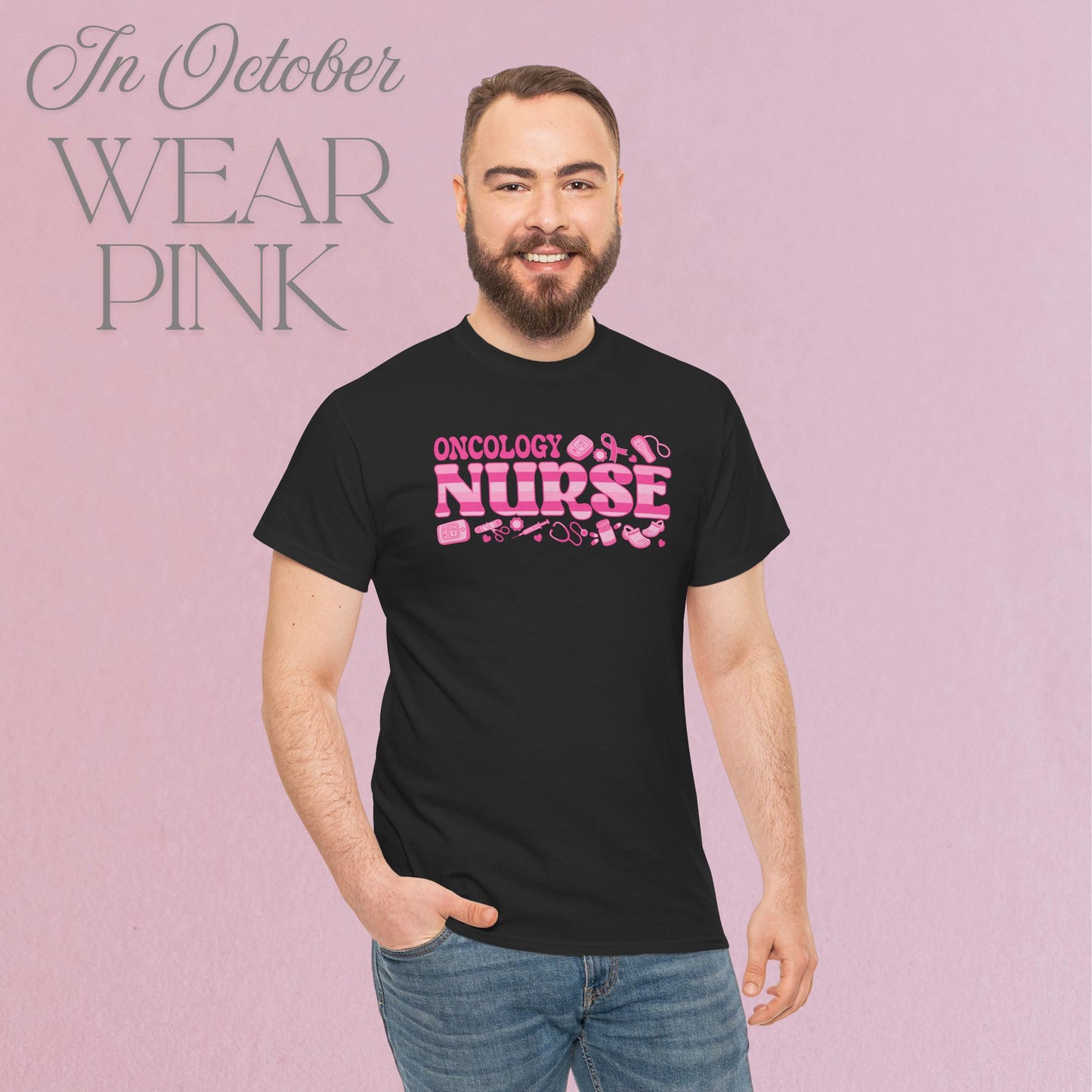 Oncology Nurse Doodle Art Breast Cancer Support Doctor Nurse Unisex T Shirt