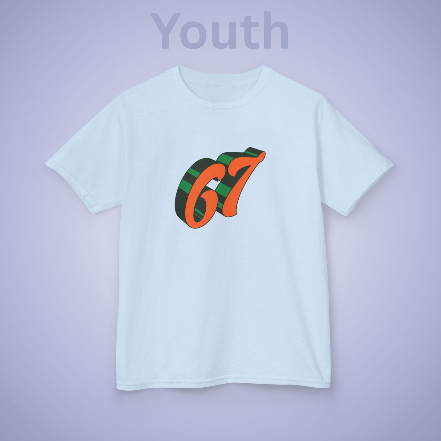 Orange Halloween Thanksgiving Word Art 67 Tee Fun Trending Kids Cotton T Shirt Six Seven Youth