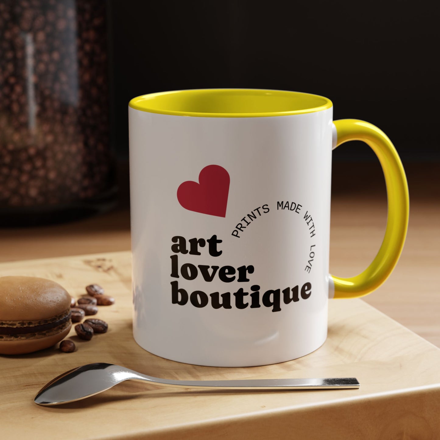 Personalized Coffee Mug - 11oz or 15oz Yellow Ceramic Accent