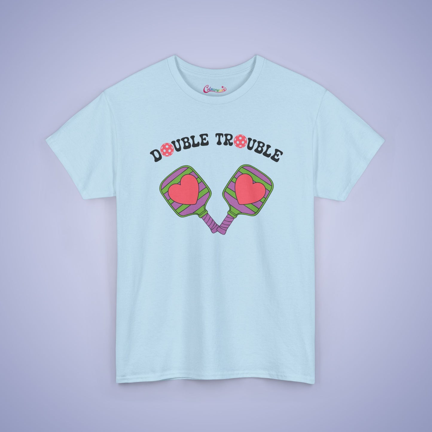 Double Trouble Pickleball Couple Team Tee Graphic Design T Shirt