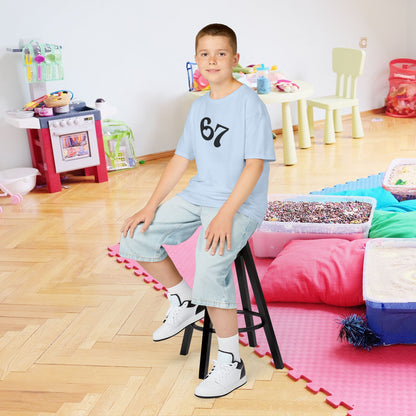 Love Heart 67 Tee Fun Trending Kids Cotton T Shirt Six Seven Youth