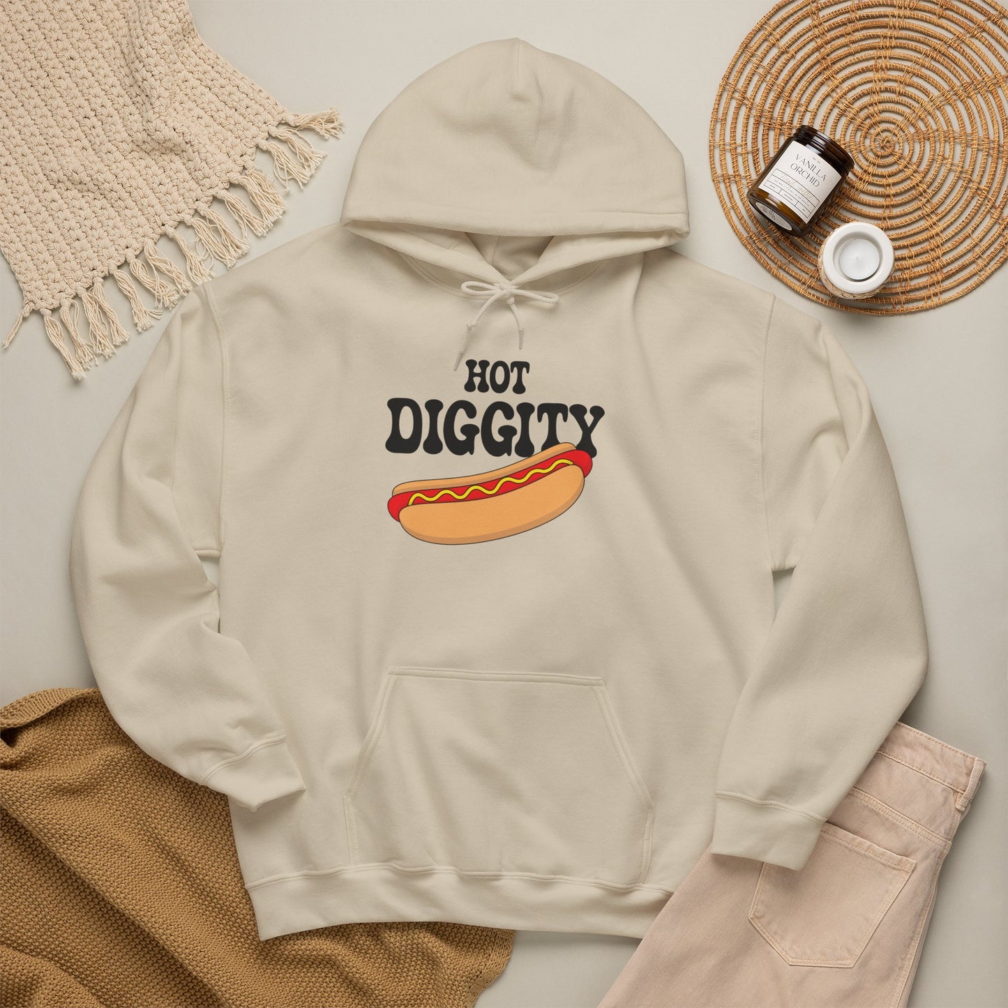 Hot Diggity Dog Hot Dog Hoodie | Hot Dog Lover Gift Black