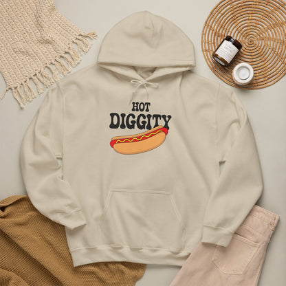Hot Diggity Dog Hot Dog Hoodie | Hot Dog Lover Gift Black