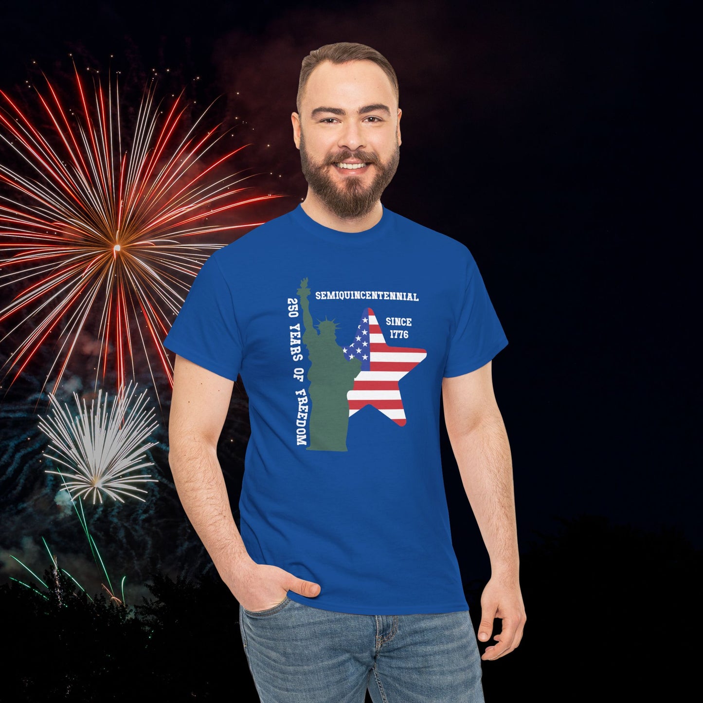 SemiQuincentennial Statue of Liberty 250 Years of Freedom USA Celebration Unisex T Shirt