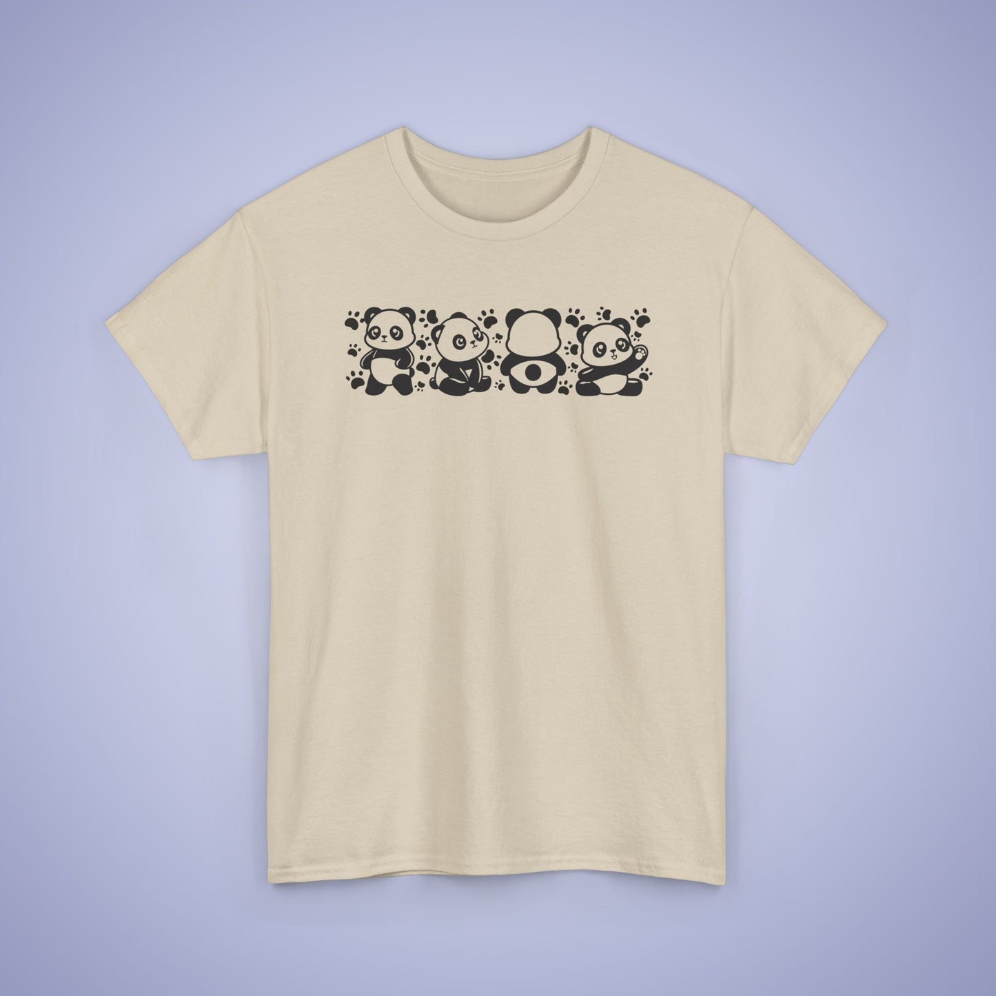 Panda's Paw Prints Two Tone Graphic Tee National Panda Day Unisex T Shirt