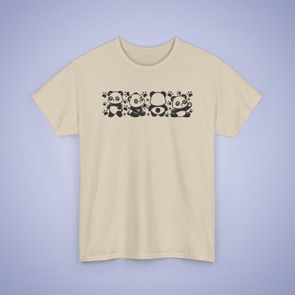 Panda's Paw Prints Two Tone Graphic Tee National Panda Day Unisex T Shirt