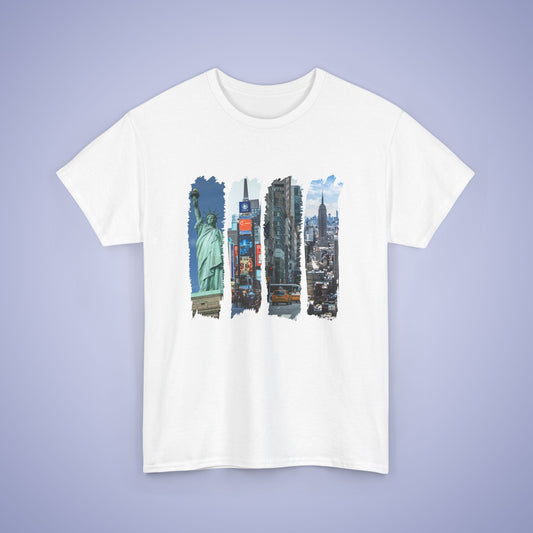 New York City Paint Brush Stroke Photographic Unisex Oversized T Shirt