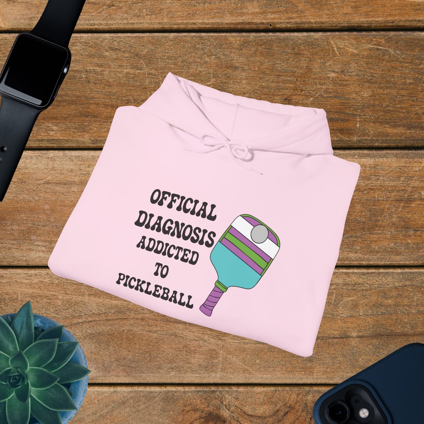 Official Diagnosis Addicted to Pickleball Doctor Gift Hoodie Graphic Design Sweatshirt