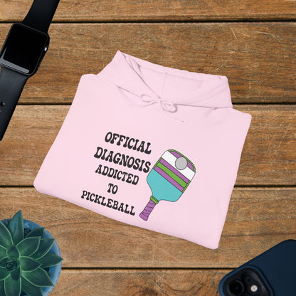 Official Diagnosis Addicted to Pickleball Doctor Gift Hoodie Graphic Design Sweatshirt