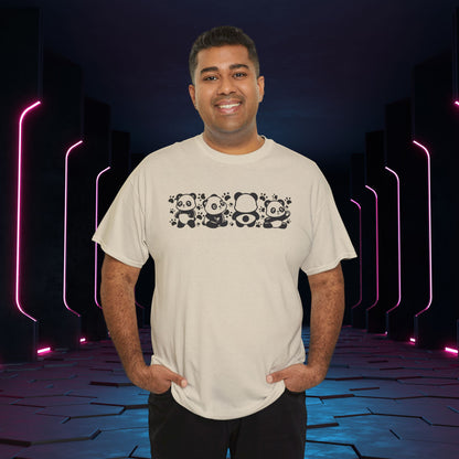 Panda's Paw Prints Two Tone Graphic Tee National Panda Day Unisex T Shirt