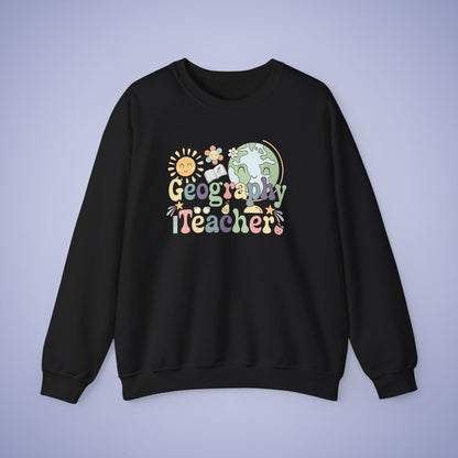 Geography Teacher Crewneck Sweatshirt Retro Unisex Back to School