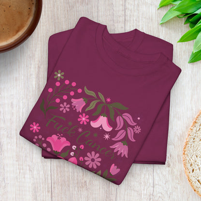 Fuck Cancer Boho Floral Breast Cancer Awareness Unisex T Shirt