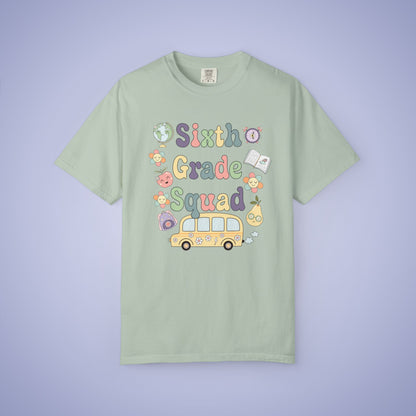 Sixth Grade Squad Retro Fun Teacher T Shirt Comfort Colors Unisex Back to School