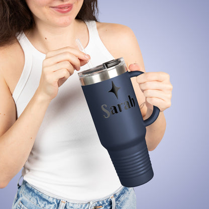 Personalized Insulated Travel Mug - 40oz, Custom Name Mug for Coffee Lovers Navy Blue