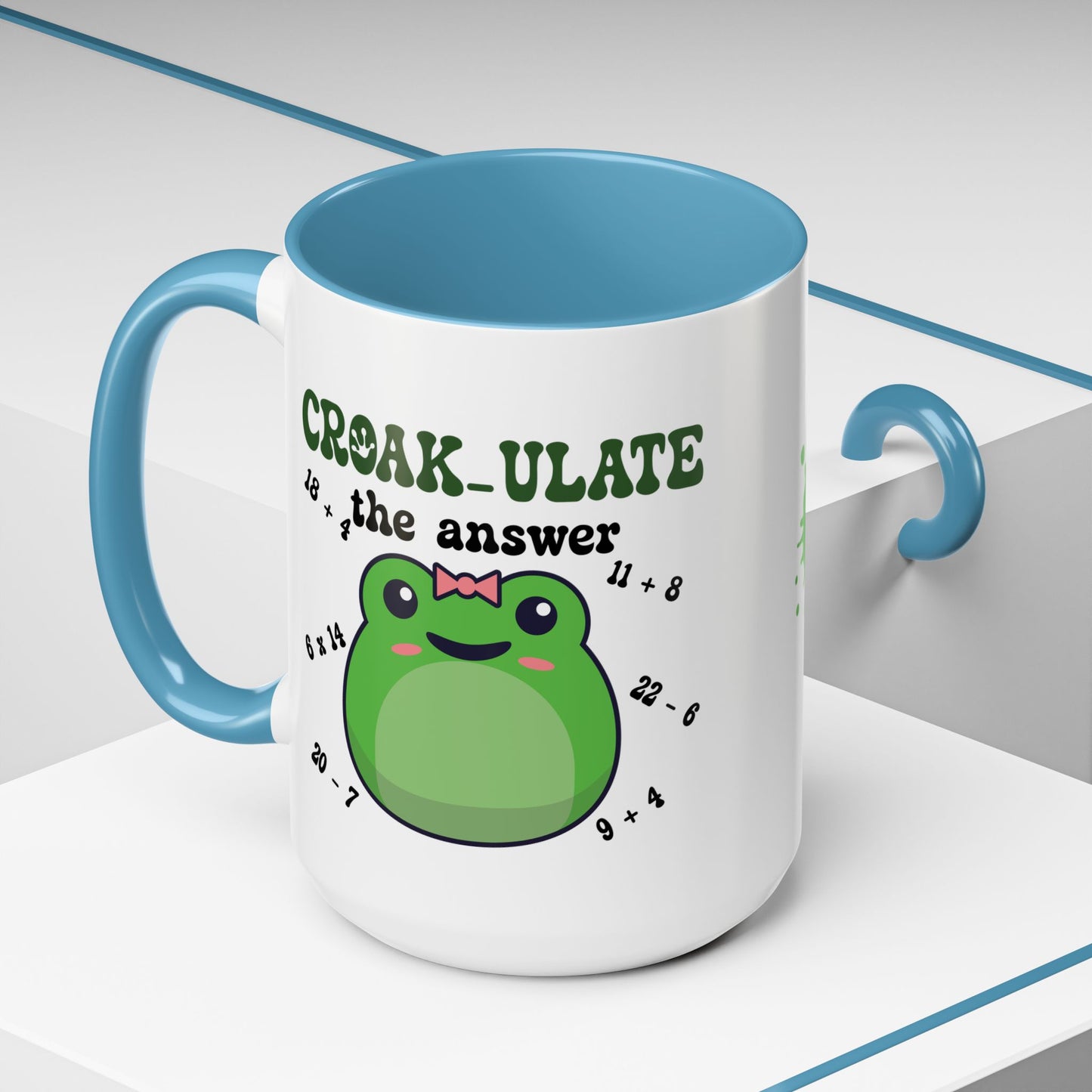 Croak-ulate the Answer Math Teacher Frog Lover Gift Coffee Mug Ceramic