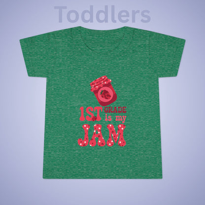 First Grade is my Jam Raspberry Kids Cotton T Shirt Back To School Toddler