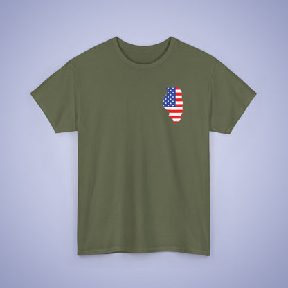 Illonois Map Pocket Art Proud American Unisex T Shirt