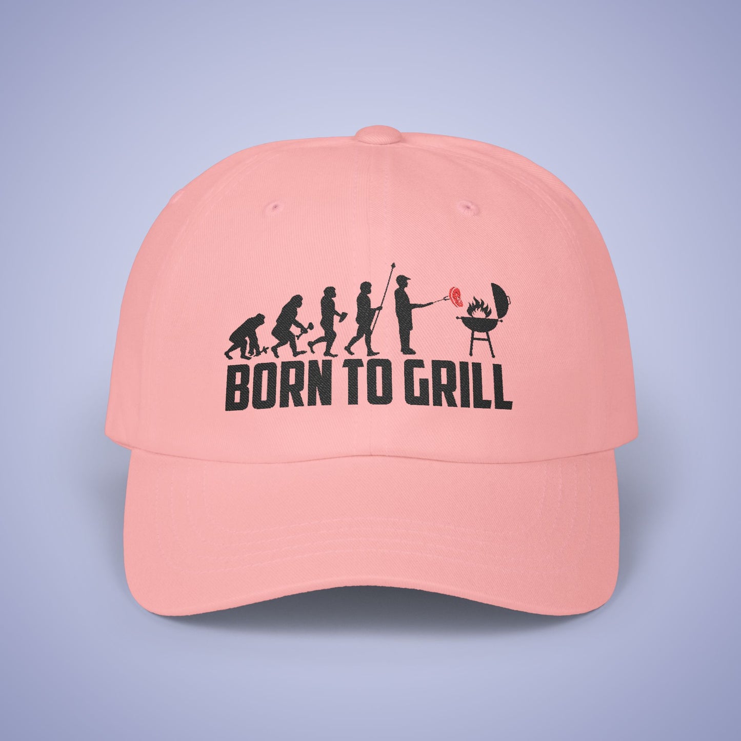 Born to Grill Embroidered Classic Dad Cap Unisex Black Embroidery Gift
