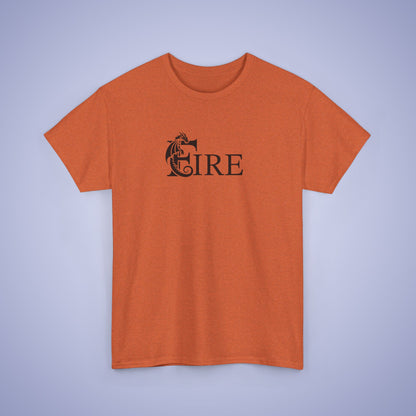 Fire Word Art Text Dragon Lover Unisex T Shirt