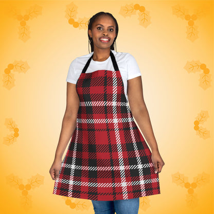 Candy Cane Twist Check Christmas Plaid Kitchen Apron