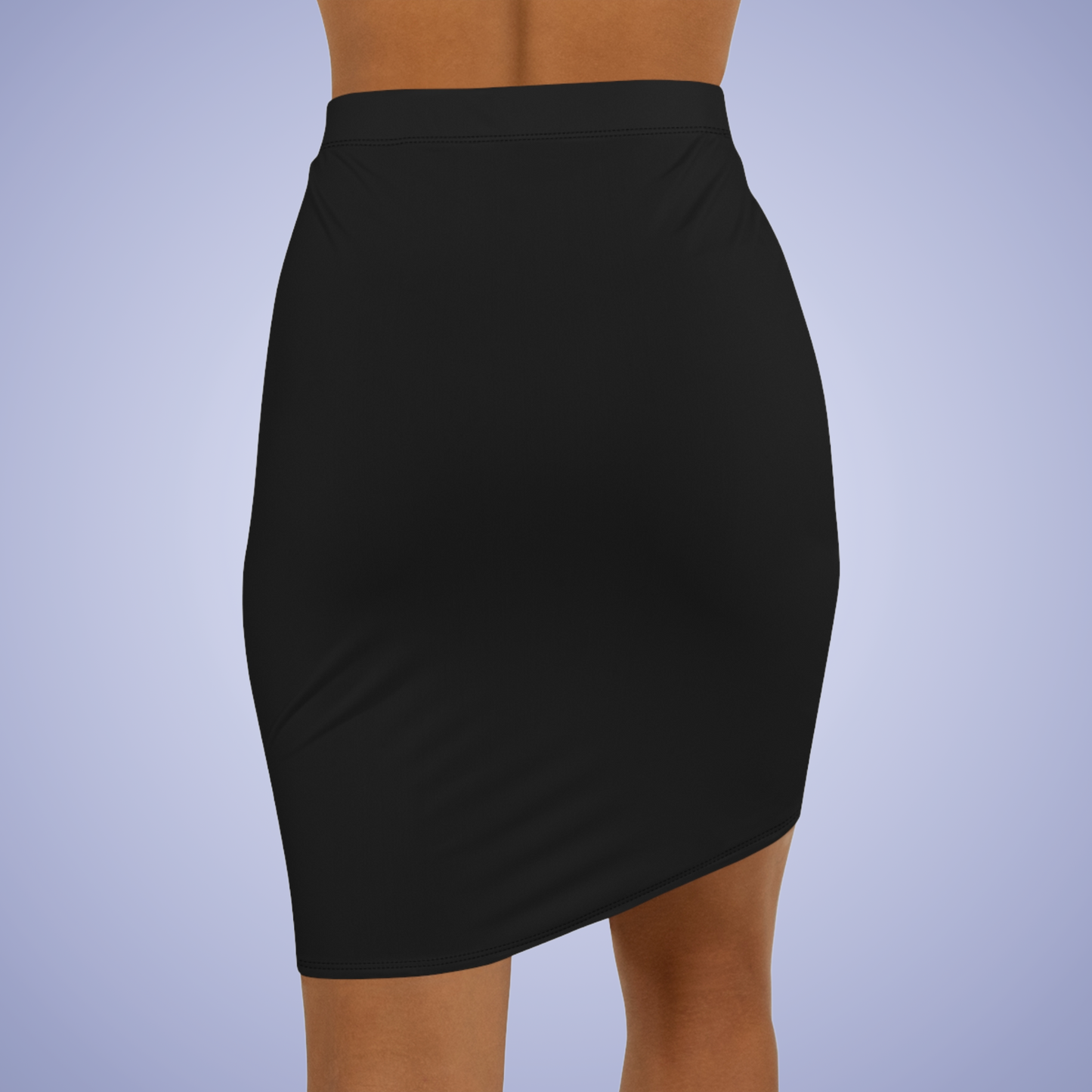 Black Mid Waist Pencil Mini Skirt