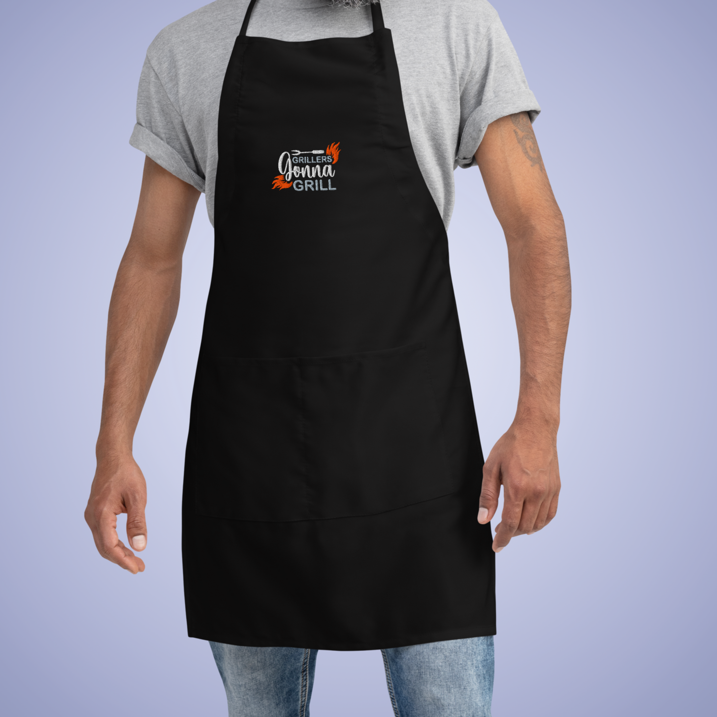 Grillers Gonna Grill Meat Lover Smoker Gift Black Embroidered Apron