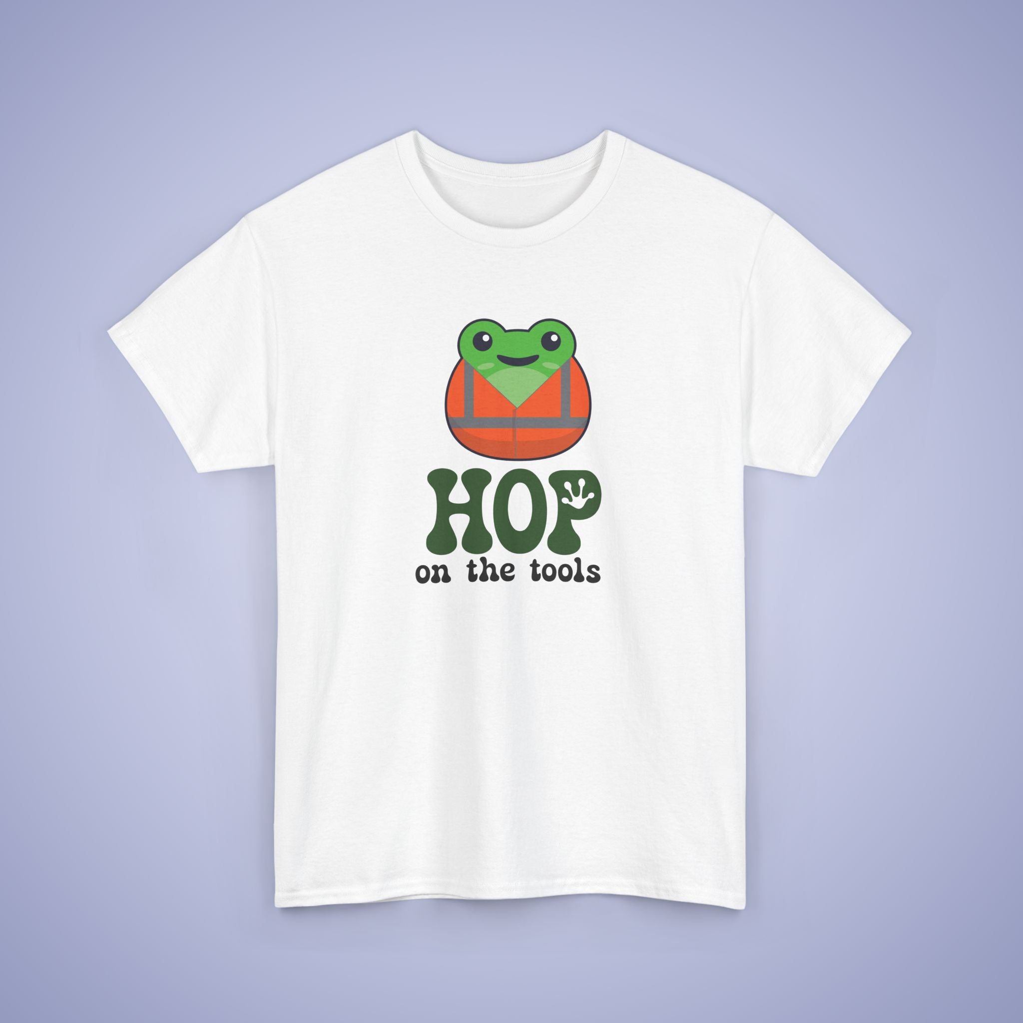 Hop on the Tools Graphic Tee Frog Lover Funny Labourer Unisex T Shirt