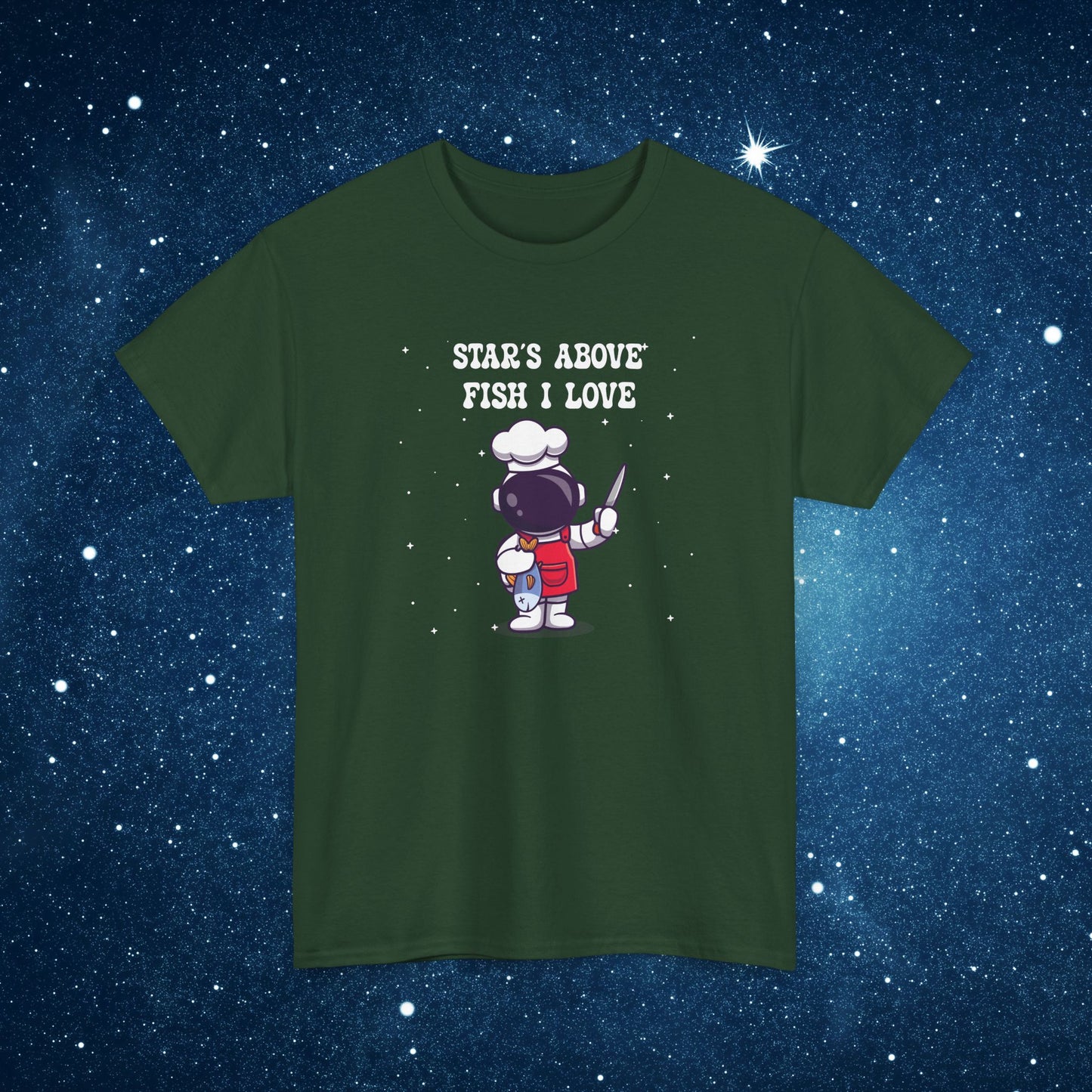 Stars Above Fish I Love National Astronaut Day Unisex Graphic T Shirt