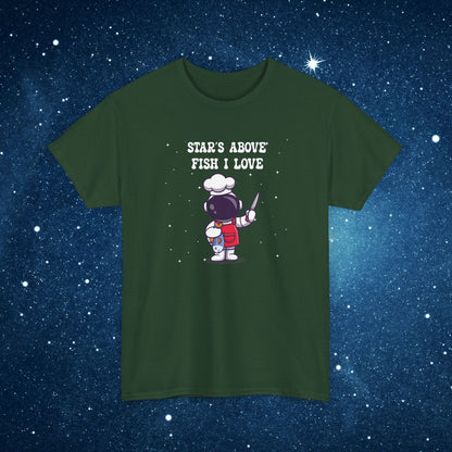 Stars Above Fish I Love National Astronaut Day Unisex Graphic T Shirt