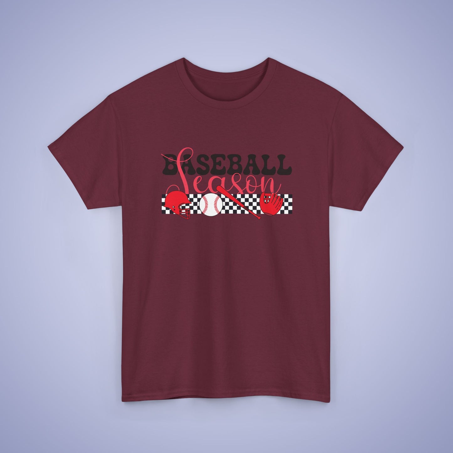Baseball Season Graphic Checkered Unisex T Shirt