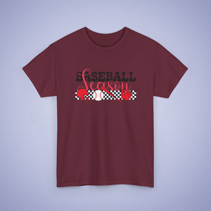 Baseball Season Graphic Checkered Unisex T Shirt