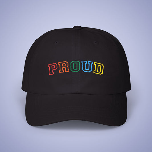 Proud Pride Month Embroidered Classic Dad Cap Unisex Coloured Embroidery
