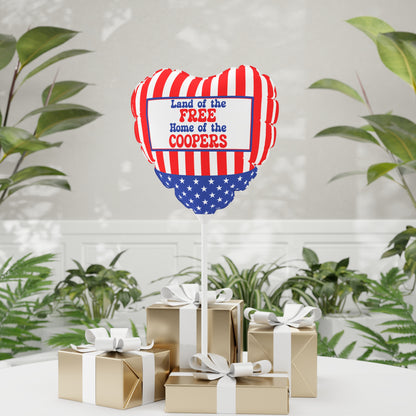 Land of the Free Personalized Patriotic July 4th Home Decor Party Balloon USA Flag