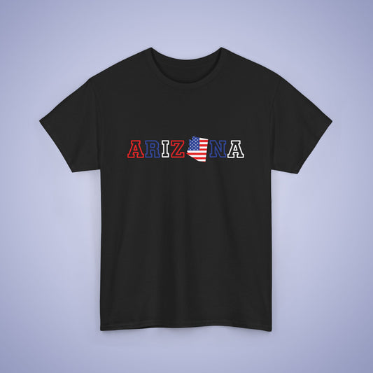 Arizona Map Text Art Proud American Unisex T Shirt