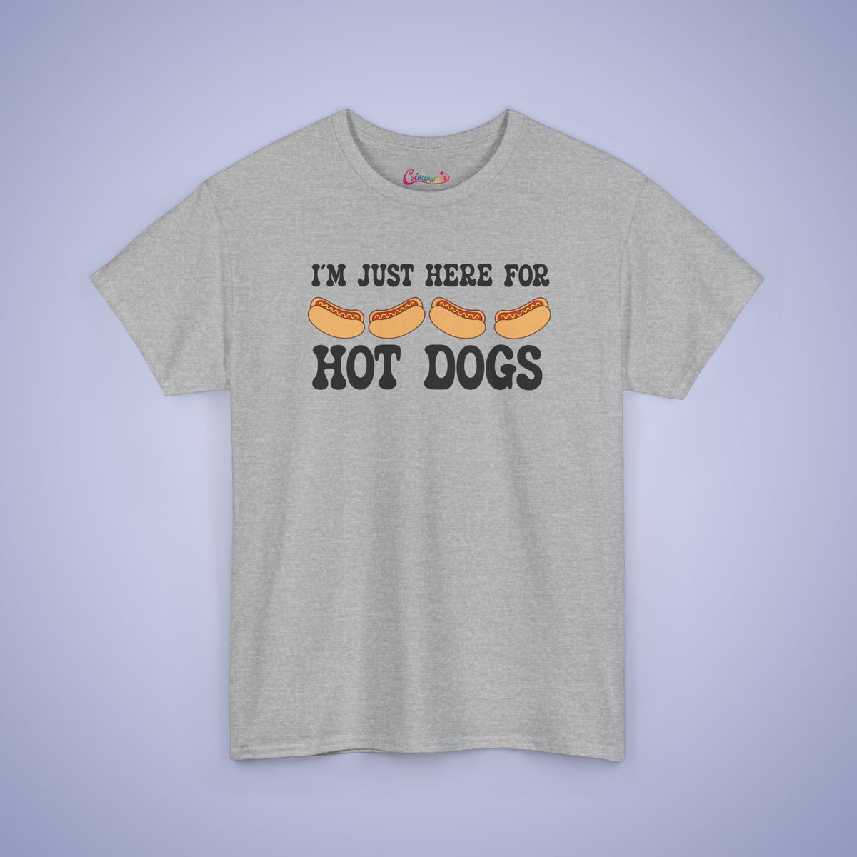 I'm Just Here for the Hot Dogs Funny Hot Dog T-Shirt | Hot Dog Lover Gift Black