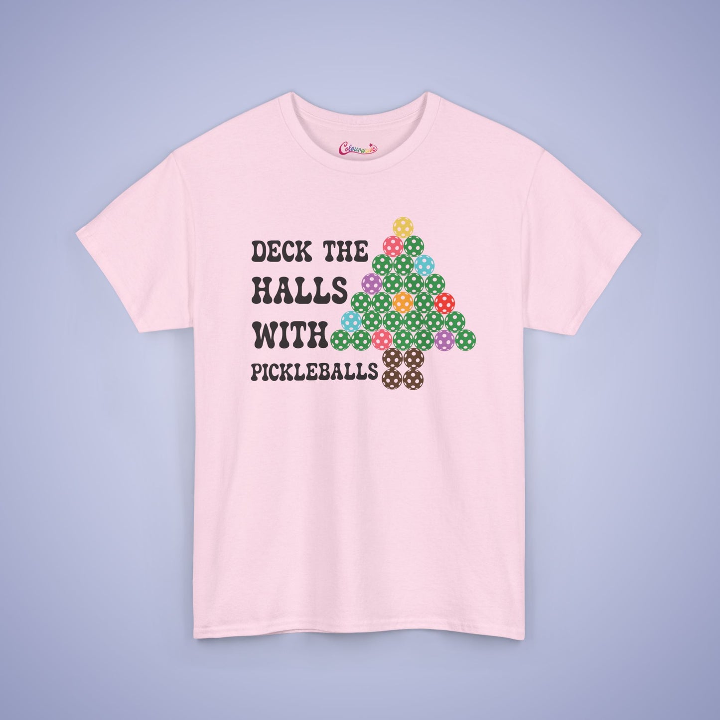 Deck the Halls with Pickleballs Christmas Tee Graphic Design T Shirt