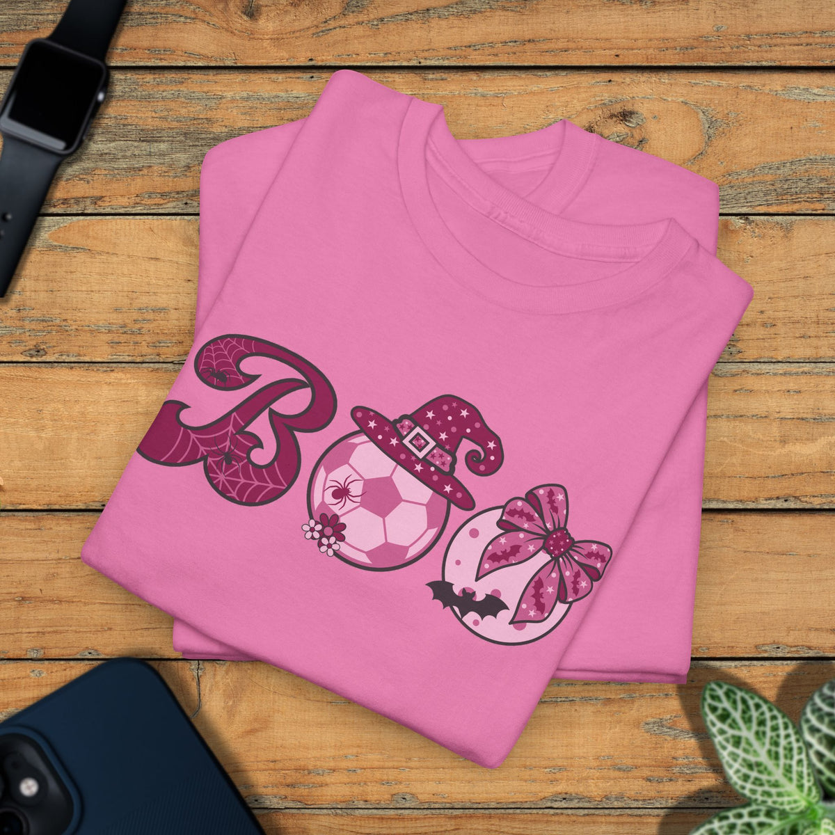 Soccer BOO T-Shirt | Girly Coquette Halloween Design