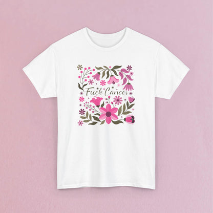 Fuck Cancer Boho Floral Breast Cancer Awareness Unisex T Shirt