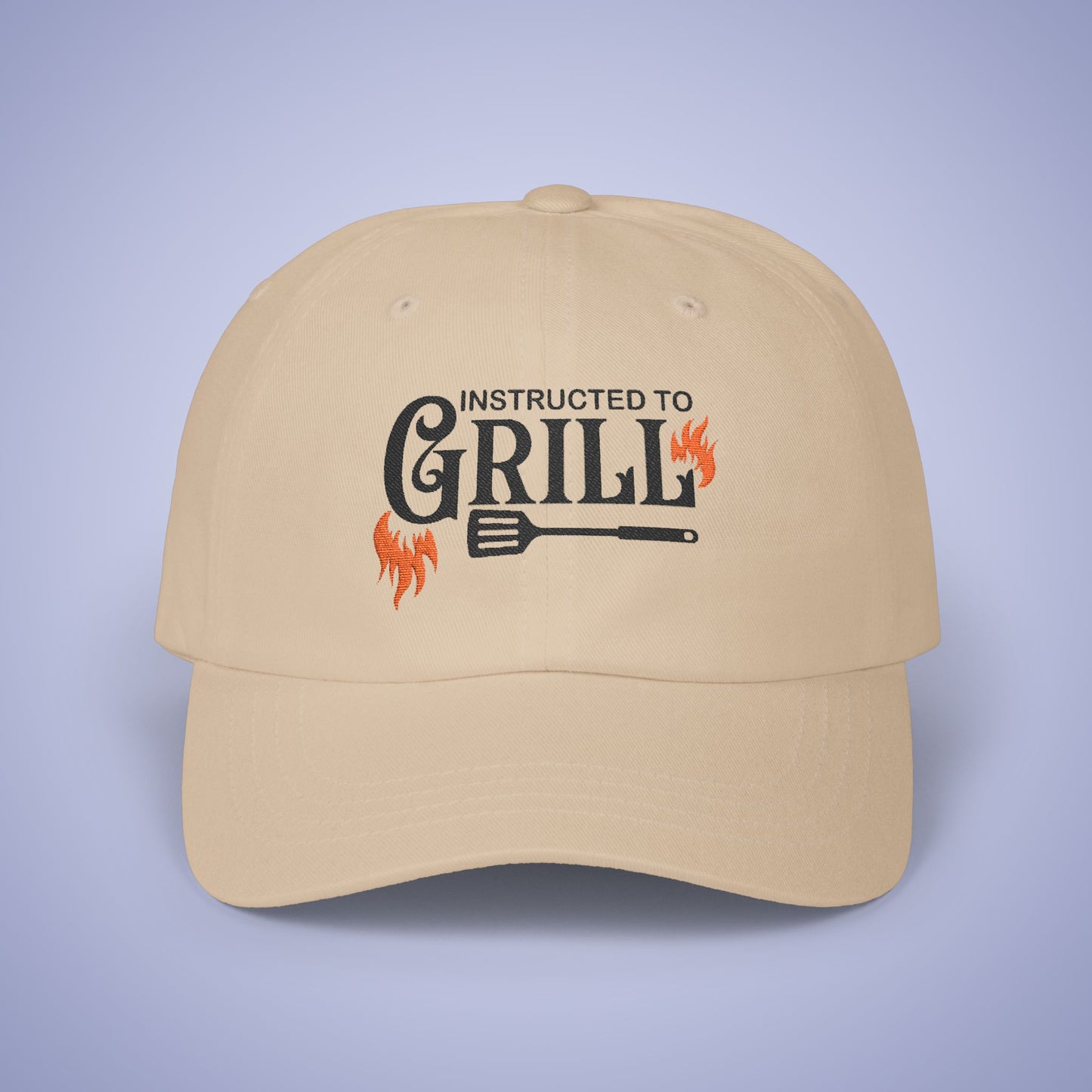 Instructed to Grill Embroidered Classic Dad Cap Unisex Black Embroidery Gift